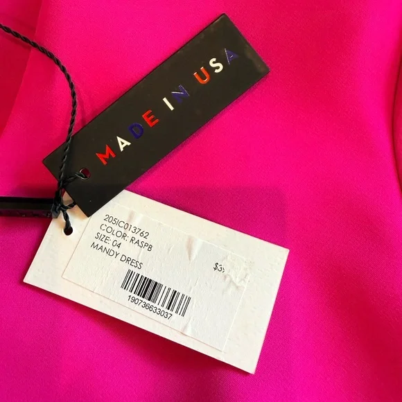 NWT Milly Pink (raspberry) Mandy Cady Mini Dress, size 4 - Picture 6 of 11
